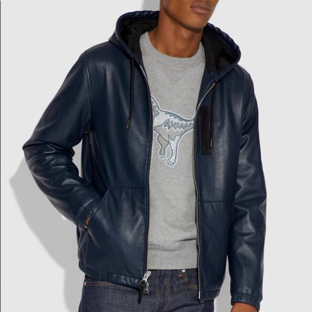 Coach Navy Blue Bomber Jacket